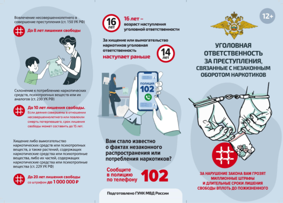 Буклеты по профилактике наркомании и противодействию незаконному обороту наркотиков
